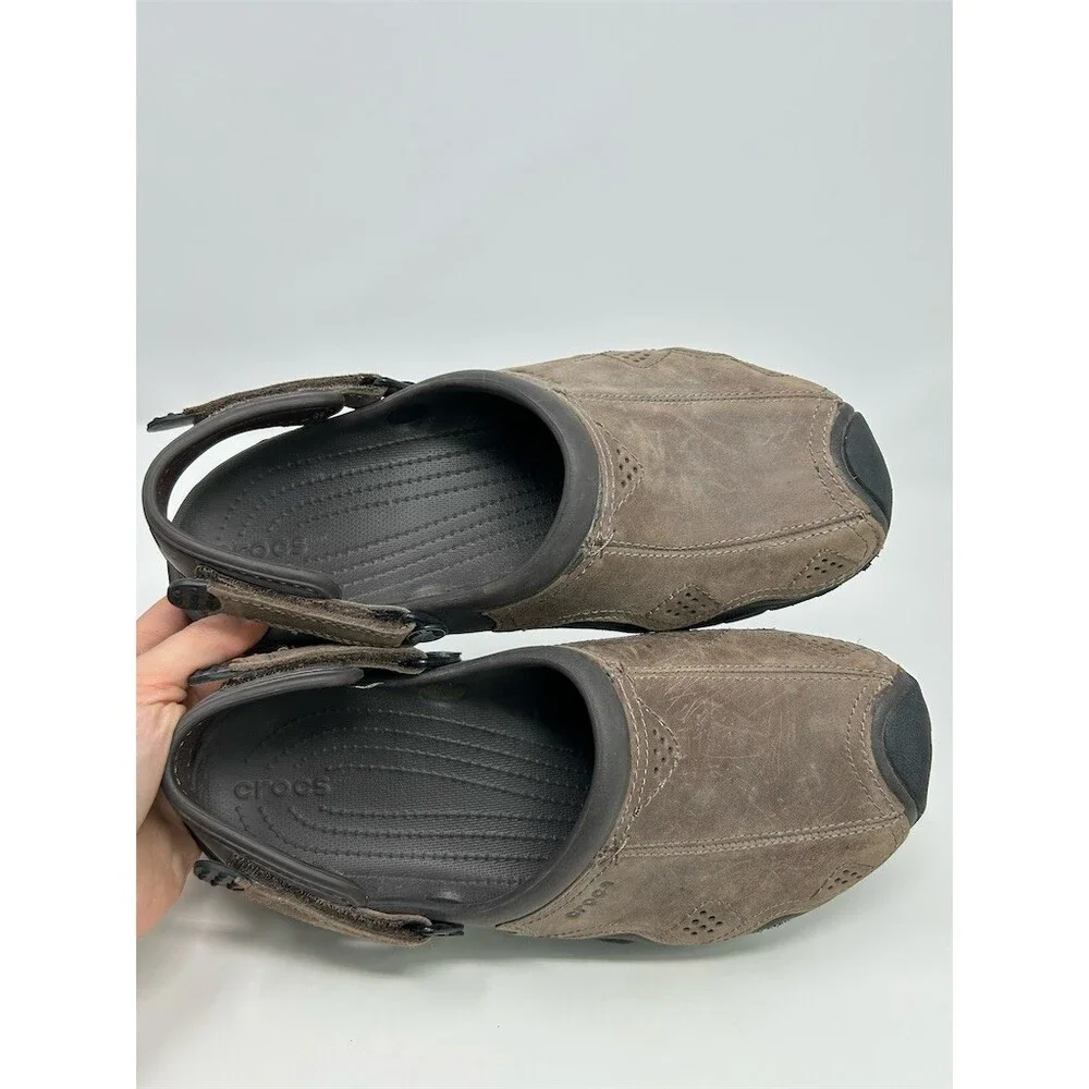 Crocs Swiftwater Clog Men's Brown Slip-On Sandals Adjustable Heel Strap Size 9